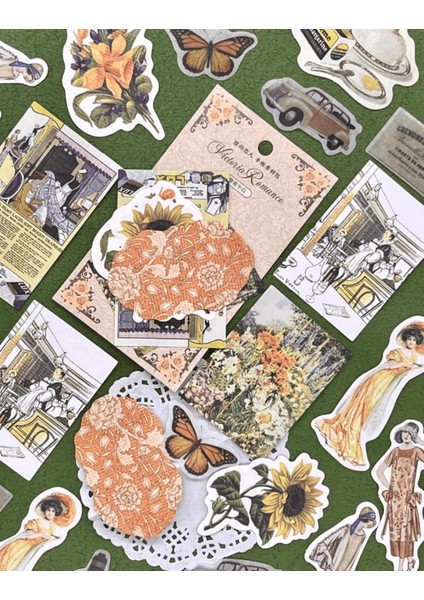 Retro Victoria Romance Serisi 30 Adet Sarı Paket Sticker / Çıkartma/etiket/bullet Journal/scrapbook fiyatları