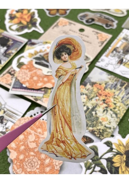 Retro Victoria Romance Serisi 30 Adet Sarı Paket Sticker / Çıkartma/etiket/bullet Journal/scrapbook fırsatları
