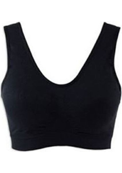 Siyah Dikişsiz Kadın Pedli Sütyen Korse - 704 - Beden Xl