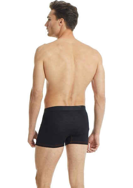 Erkek Modern 3'lü Orta Boy Siyah Boxer