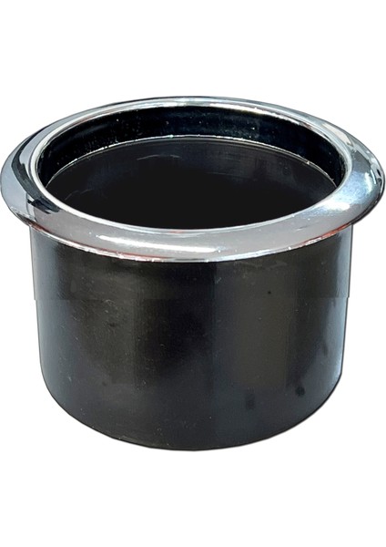Tekne Bardaklık Gömme Plastik Siyah Kromaj 70X55MM