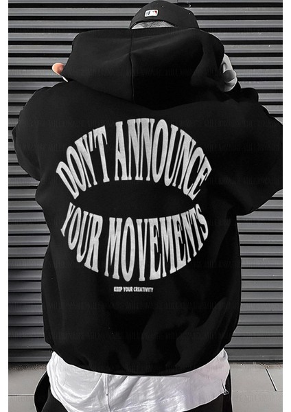 Erkek Siyah Dont Announce Kapüşonlu Oversize 3 Iplik Şardonlu Salaş Bol Kesim Hoodie Sweatshirt fiyatları