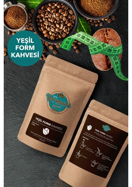 Taze Çekilmiş, İnce Öğütülmüş Çiğ Yeşil Form Kahvesi 100 gr
