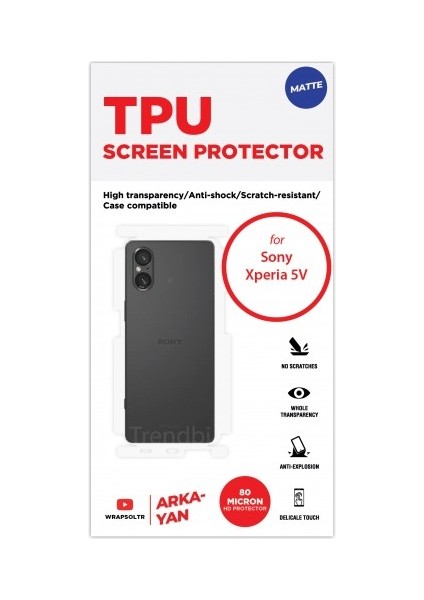 Sony Xperia 5 V Mat Arka ve Yan Koruyucu Tpu Film