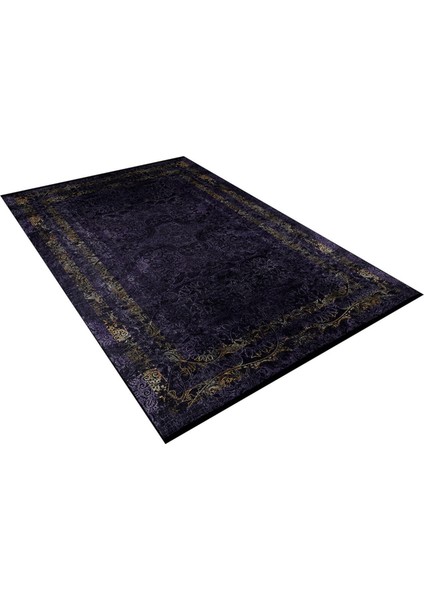 Volgodonsk Siyah Çerçeveli Polyester Dijital Baskı Halı