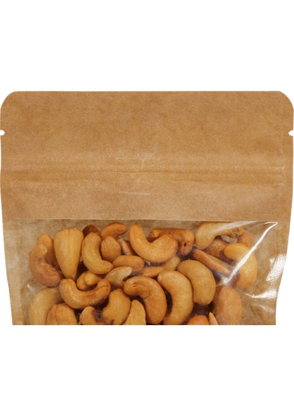13x22,5x3,5 Cm-100 Adet Kraft Geniş Pencereli Doypack