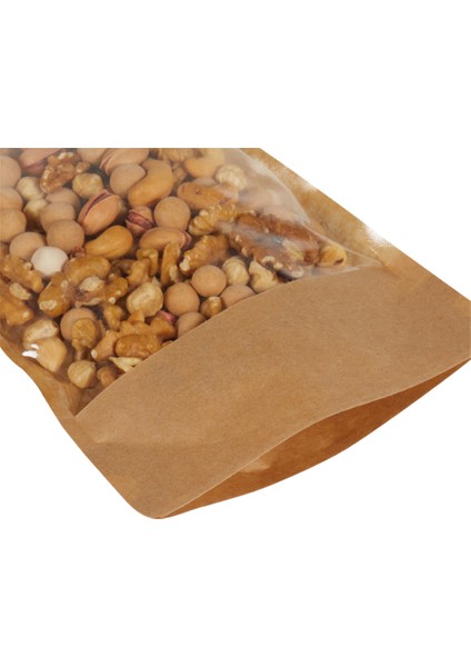16x27x4 Cm-200 Adet Kraft Geniş Pencereli Doypack modelleri