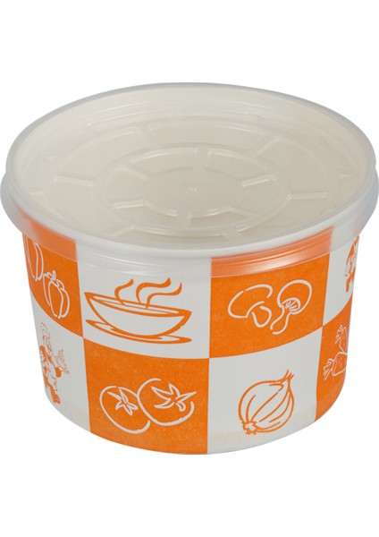 250 Adet Kapaklı Çorba Kasesi 16 Oz
