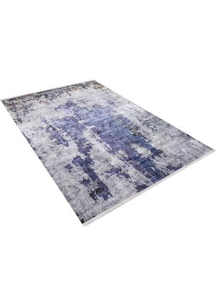 Oryol Mavi Modern Polyester Dijital Baskı Halı