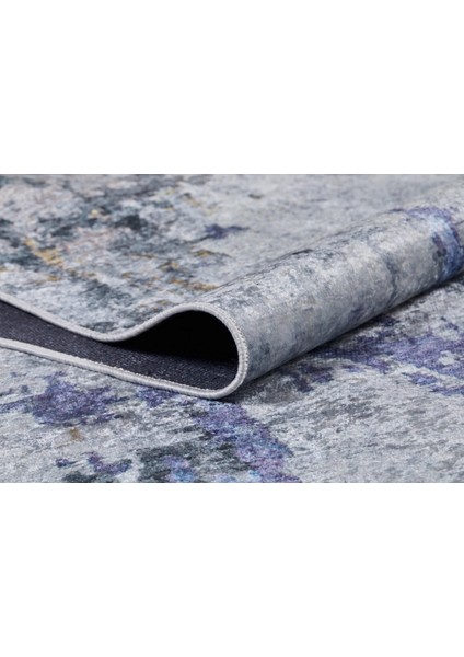 Oryol Mavi Modern Polyester Dijital Baskı Halı