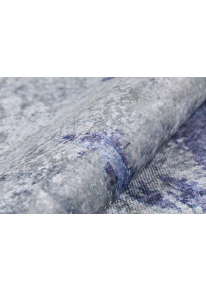 Oryol Mavi Modern Polyester Dijital Baskı Halı