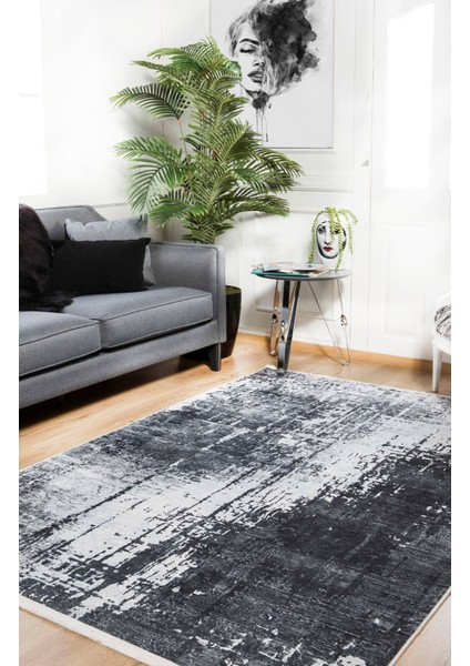 Sterlitamak Antrasit Modern Polyester Dijital Baskı Halı