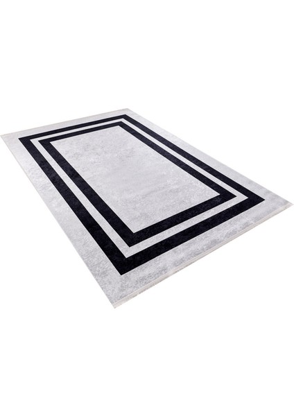Hasavyurt Siyah Çerçeveli Polyester Dijital Baskı Halı