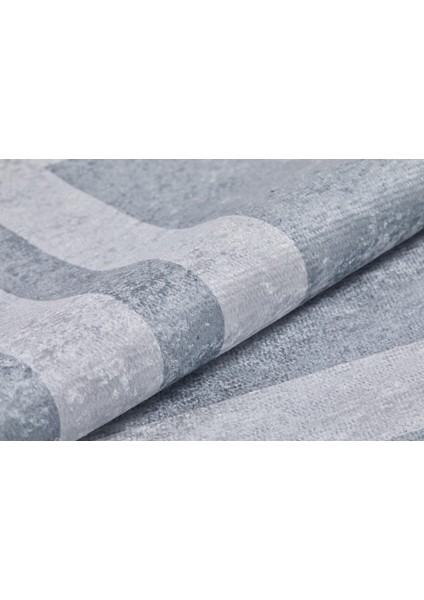 Novomoskovsk Gri Çerçeveli Polyester Dijital Baskı Halı