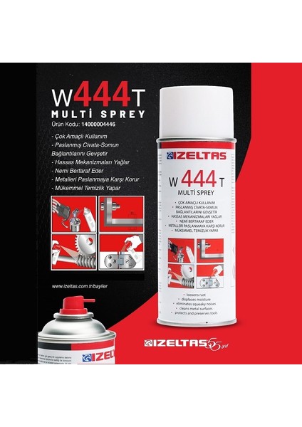 W444T Çok Amaçlı Yağlama ve Pas Sökücü Multi Sprey 400 ml