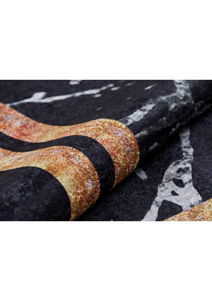 Elektrostal Siyah Çerçeveli Polyester Dijital Baskı Halı