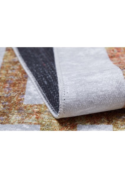 Miass Siyah Çerçeveli Polyester Dijital Baskı Halı