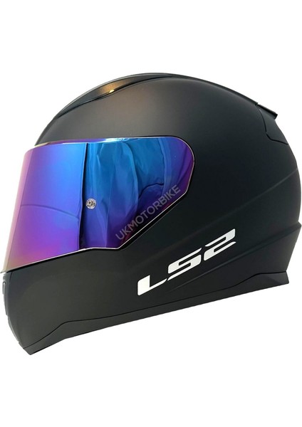 Rapıd 2 Mat Siyah Kapalı Motosiklet Kaskı Gökkuşağı Camlı