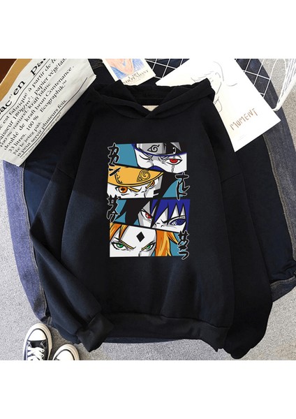 Anime Naruto Eyes Kapşonlu Sweatshirt