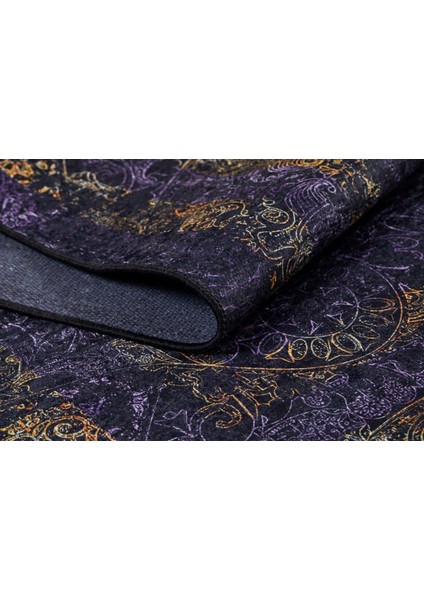 Volgodonsk Siyah Çerçeveli Polyester Dijital Baskı Halı