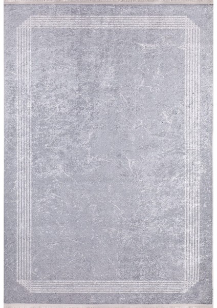 Kolomna Gri Çerçeveli Polyester Dijital Baskı Halı