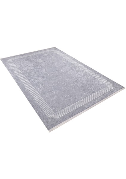 Kolomna Gri Çerçeveli Polyester Dijital Baskı Halı