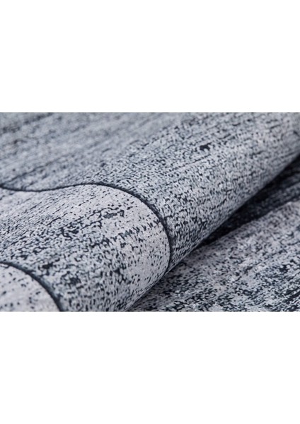 Velikinovgorod Gri Çerçeveli Polyester Dijital Baskı Halı