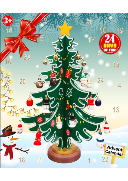 24 Gün Geri Sayım Dıy Noel Ağacı Kolye Hediye Kör Kutu (Yurt Dışından)