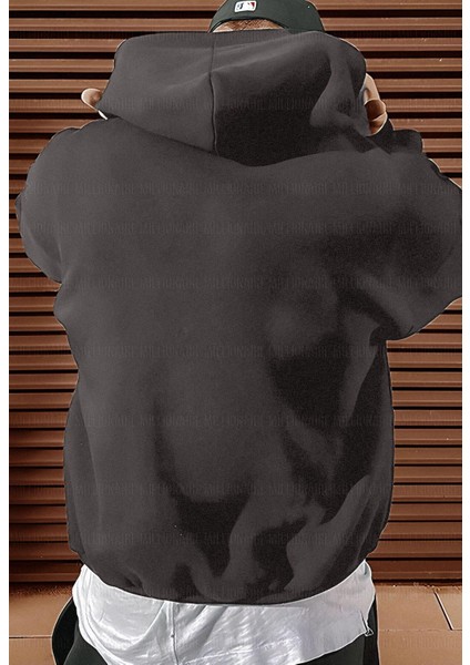 Erkek Füme Düz Kapüşonlu Oversize 3 Iplik Şardonlu Salaş Bol Kesim Hoodie Sweatshirt fiyatları