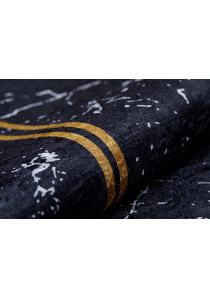 Nijnekamsk Siyah Çerçeveli Polyester Dijital Baskı Halı indirimleri