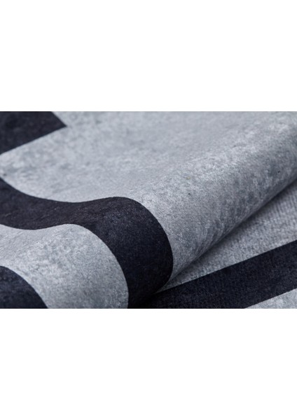 Pyatigorsk Gri Çerçeveli Polyester Dijital Baskı Halı
