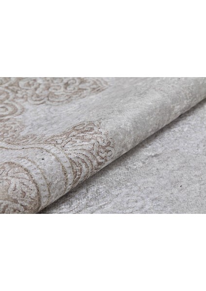 Dzerjinsk Krem Göbekli Polyester Dijital Baskı Halı