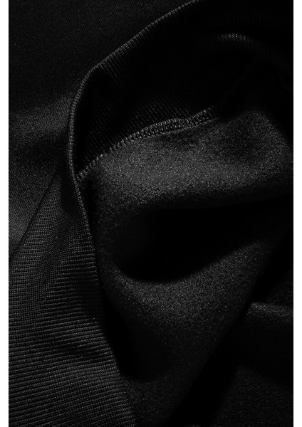 Erkek Siyah Arid Mountain Baskılı 0 Sıfır Yaka Oversize Salaş Bol Kesim Polar Sweatshirt