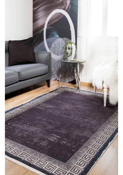 Podolsk Mor Çerçeveli Polyester Dijital Baskı Halı