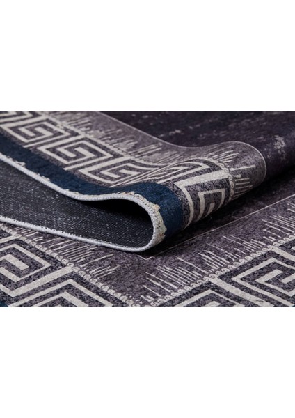 Podolsk Mor Çerçeveli Polyester Dijital Baskı Halı