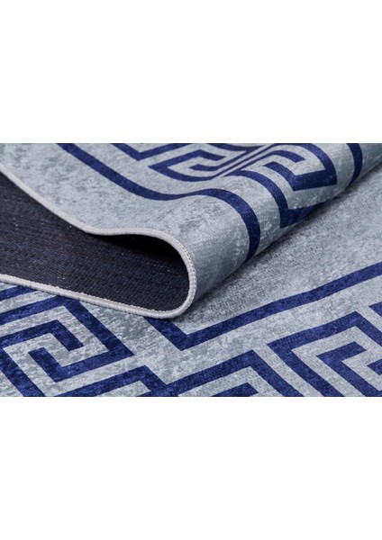 Murom Lacivert Çerçeveli Polyester Dijital Baskı Halı fırsatları