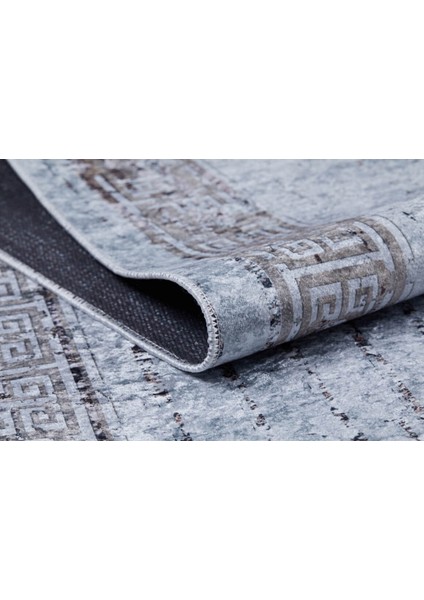 Severodvinsk Gri Çerçeveli Polyester Dijital Baskı Halı