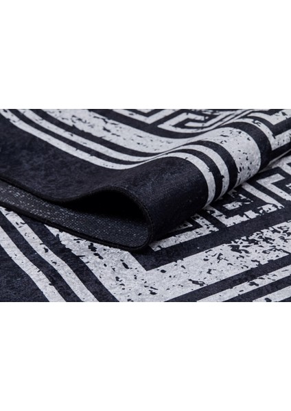 Prokopyevsk Gri Çerçeveli Polyester Dijital Baskı Halı