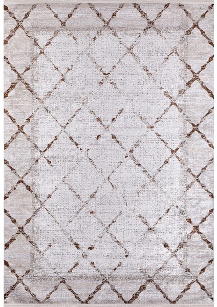 Sergiyevposad Bej Çerçeveli Polyester Dijital Baskı Halı
