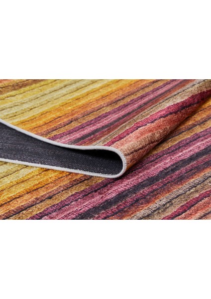 Novokuybısevsk Turuncu Çizgili Polyester Dijital Baskı Halı fırsatları