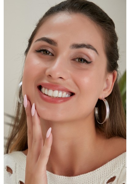 Kadın Exuberante Model Mega Özel Tasarım El Yapımı Halkalı Çelik Gümüş Kaplama Favori Stil Küpe Takı fiyatları
