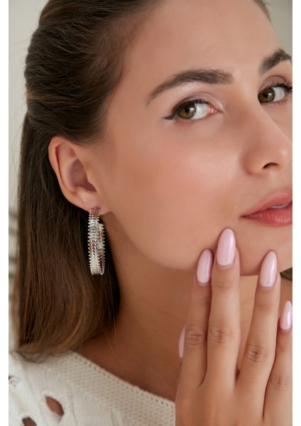Kadın Exuberante Model Mega Özel Tasarım El Yapımı Halkalı Çelik Gümüş Kaplama Favori Stil Küpe Takı indirimleri