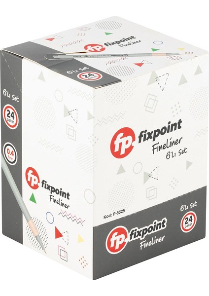 Fineliner Kalem Gri Gövde 6'lı Fixpoint P-5525 fiyatları