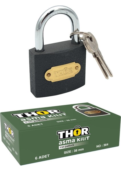 Gri Asma Kilit Thor 25 mm No:25