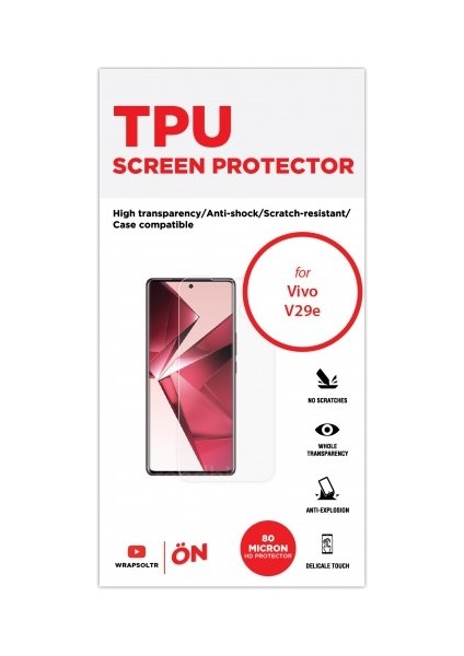 Vivo V29E Ekran Koruyucu Tpu Film