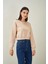 Tena Moda Kadın Taş Bisiklet Yaka Üç Iplik Oversize Crop Sweatshirt 3