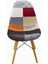 T.conept Renkli Patchwork Sandalye Ahşap Ayaklı 1