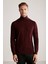 Ipek Karışım Boğazlı Yaka Bordo Merino Yün Triko 4