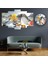 5 Parçalı Dekoratif Ahşap Duvar Tablosu ve Saati 60X124 cm 1