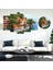5 Parçalı Dekoratif Ahşap Duvar Tablosu ve Saati 60X124 cm 1
